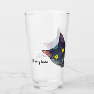 Niedlich Peeking Cat Purr-y Vida Trinkglas Glas
