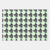 Niedlich Peeking Cat Wrapping Paper Sheets Geschenkpapier Set (Vorderseite 3)