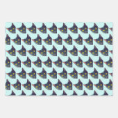 Niedlich Peeking Cat Wrapping Paper Sheets Geschenkpapier Set (Vorderseite 2)
