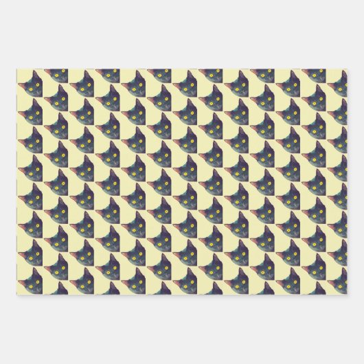 Niedlich Peeking Cat Wrapping Paper Sheets Geschenkpapier Set (Vorderseite)