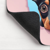 Niedlich Peeking Doberman Pinscher Dog Mousepad (Ecke)