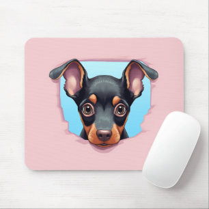 Niedlich Peeking Doberman Pinscher Dog Mousepad