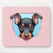 Niedlich Peeking Doberman Pinscher Dog Mousepad (Vorne)