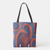 Niedlich Peeking Orange Octopus Sea Life Tasche (Rückseite)