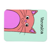 Niedlich Peeking Pink Cat Personalisiert Magnet (Horizontal)