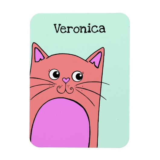 Niedlich Peeking Pink Cat Personalisiert Magnet (Vertikal)