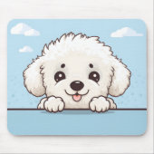 Niedlich Peeking Poodle Mousepad (Vorne)