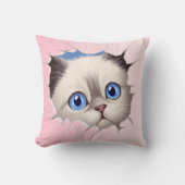 Niedlich Peeking Ragdoll Cat Kissen (Vorderseite)