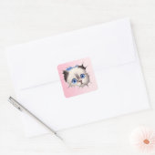 Niedlich Peeking Ragdoll Cat Quadratischer Aufkleber (Umschlag)