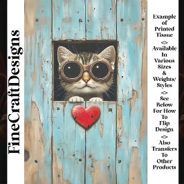 Niedlich Peeking Steampunk Tabby Kitten AP5 Decoup Seidenpapier