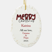 Niedlich Pekingese Dog Christmas Holly Keramik Ornament (Hinten)