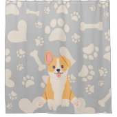 Niedlich Pembroke Welsh Corgi Duschvorhang (Vorderseite)