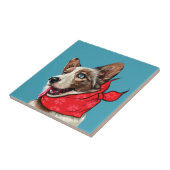 Niedlich Pembroke Welsh Corgi Fliese (Seite)