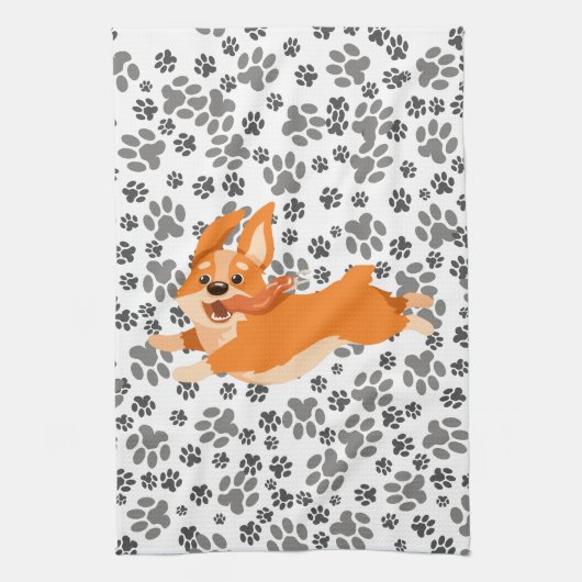 Niedlich Pembroke Welsh Corgi Geschirrtuch (Vertikal)