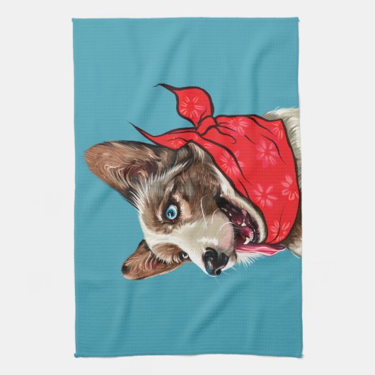 Niedlich Pembroke Welsh Corgi Geschirrtuch (Vertikal)