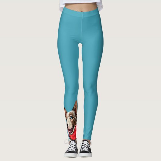 Niedlich Pembroke Welsh Corgi Leggings (Vorderseite)