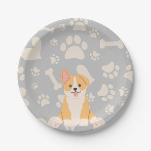 Niedlich Pembroke Welsh Corgi Pappteller