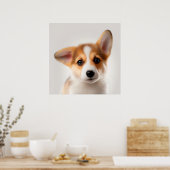 Niedlich Pembroke Welsh Corgi Puppy Dog Portrait Poster (Küche)