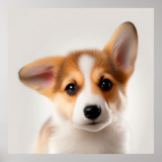 Niedlich Pembroke Welsh Corgi Puppy Dog Portrait Poster