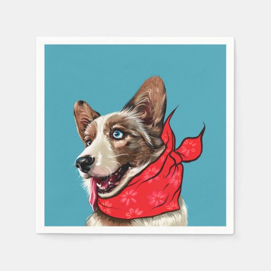 Niedlich Pembroke Welsh Corgi Serviette (Vorderseite)