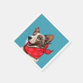 Niedlich Pembroke Welsh Corgi Serviette (Ecke)