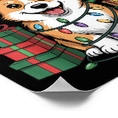 Niedlich Pembroke Welsh Corgi Weihnachts Funny Dog Poster (Ecke)