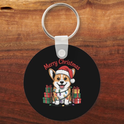 Niedlich Pembroke Welsh Corgi Weihnachts Funny Dog Schlüsselanhänger (Vorderseite)
