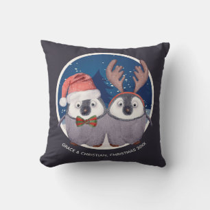 Niedlich Penguin Couple Christmas Kissen