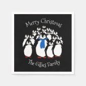 Niedlich Penguin Personalisierte Weihnachten Napki Serviette (Vorderseite)