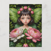 Niedlich Peony Fairy Postkarte (Vorderseite)