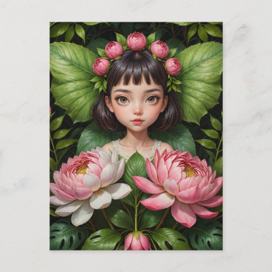 Niedlich Peony Fairy Postkarte (Vorderseite)