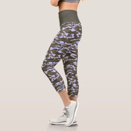 Niedlich Periwinkle Blue Camouflage Camouflage Capri Leggings