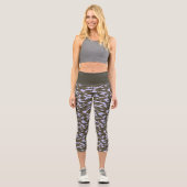 Niedlich Periwinkle Blue Camouflage Camouflage Capri Leggings (Vorderseite)