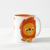 Niedlich Perky Cartoon Lion Tasse (VorderseiteRechts)