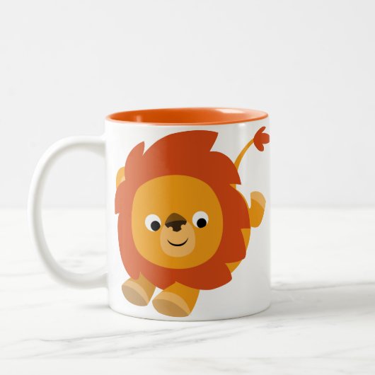 Niedlich Perky Cartoon Lion Tasse (Links)