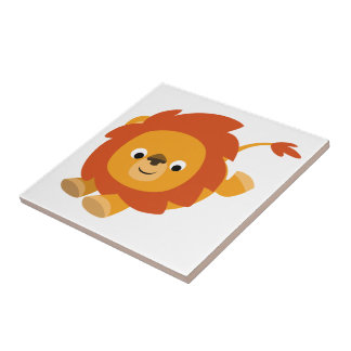 Niedlich Perky Cartoon Lion Tile Fliese