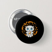 Niedlich Persische Katze Anime Kitten Leukämie Bew Button (Vorne & Hinten)
