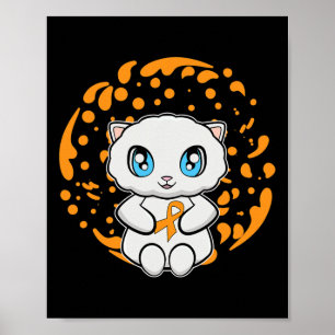 Niedlich Persische Katze Anime Kitten Leukämie Bew Poster