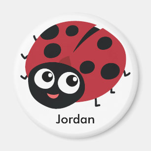 Niedlich personalisierbare rote Ladybug fügen Ihre Magnet