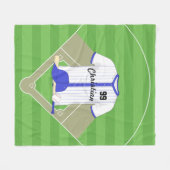 Niedlich Personalisiert Baseball Blue Fleecedecke (Vorderseite (Horizontal))