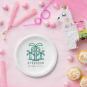 Niedlich Personalisiert Beach Family Wiedersehen Pappteller (Party)