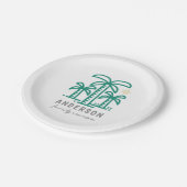 Niedlich Personalisiert Beach Family Wiedersehen Pappteller (Schrägansicht)