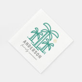 Niedlich Personalisiert Beach Family Wiedersehen Serviette (Ecke)