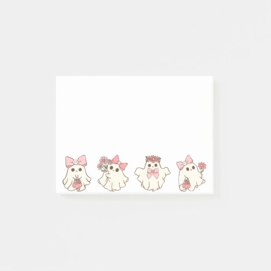 Niedlich Personalisiert Boo Ghost Halloween Post-it Klebezettel (Vorderseite)