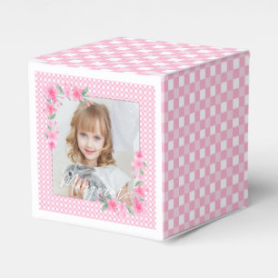 Niedlich Personalisiert ein Foto Rosa Geschenkschachtel