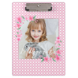 Niedlich Personalisiert ein Foto Rosa Klemmbrett