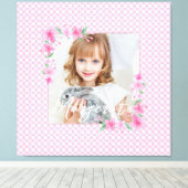 Niedlich Personalisiert ein Foto Rosa Leinwanddruck (Insitu (Holzboden))