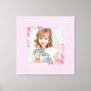 Niedlich Personalisiert ein Foto Rosa Leinwanddruck