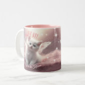 Niedlich Personalisiert Girly Pink Kitten Zweifarbige Tasse (Vorderseite Links)