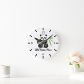 Niedlich Personalisiert Panda Runde Wanduhr (Zuhause)